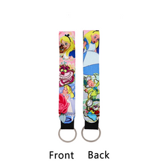 Alice in Wonderland 'Cheshire and Alice' Wrist Lanyard Keyring Clip Keychain
