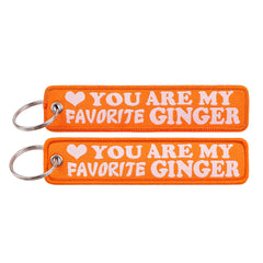 You Are My Favorite Ginger Embroidered Keyring Keychain