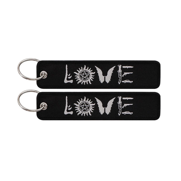Love Embroidered Keyring Keychain