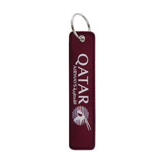 Airline Tag 'Qatar Airways' Embroidered Keyring Keychain