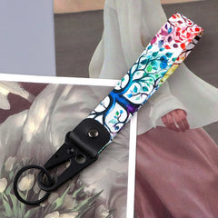 Tree of Life Wrist Lanyard Keyring Clip Keychain