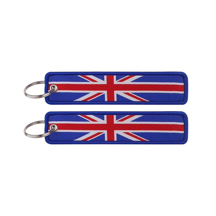 National Flag 'United Kingdom' Embroidered Keyring Keychain