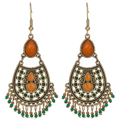 Boho Acrylic Gem Tassel Earrings