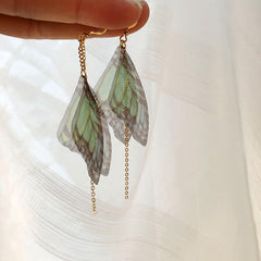 Butterfly And Golden Tassel Drop Earrings