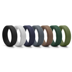 Men's Classic 8mm Dome Beveled Edge Silicone Ring