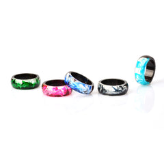 Women's 8mm 'Wood and Lava' Acetate Acrylic Ring