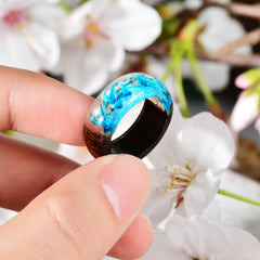 Women's 8mm 'Wood and Lava' Acetate Acrylic Ring