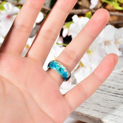 Women's 8mm 'Wood and Lava' Acetate Acrylic Ring
