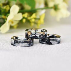 Women's 6.5mm Gold Foil 'Color Cloud' Acetate Acrylic Ring