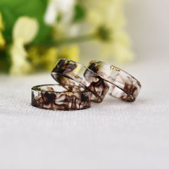 Women's 6.5mm Gold Foil 'Color Cloud' Acetate Acrylic Ring