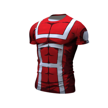 My Hero Academia Compression Rashguard UA Uniform Red Premium Short Sleeve