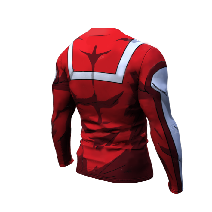 UA Uniform Red My Hero Academia Compression Premium Long Sleeve Rashguard