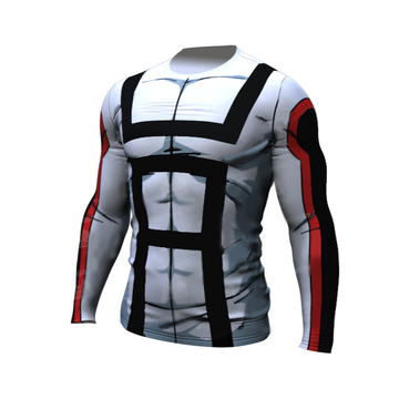 UA Uniform White Premium Long Sleeve Rashguard My Hero Academia Compression