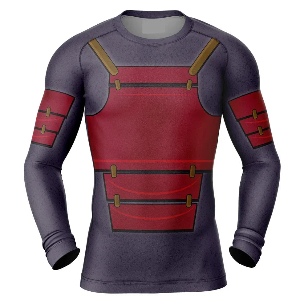 BJJ Rash Guard Naruto Madara 3.0 Long Sleeve Compression Rashguard Naruto Madara BJJ Rash Guard 3.0