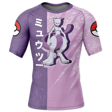 Kids Pokemon 'Mewtwo' Short Sleeve Compression Rashguard