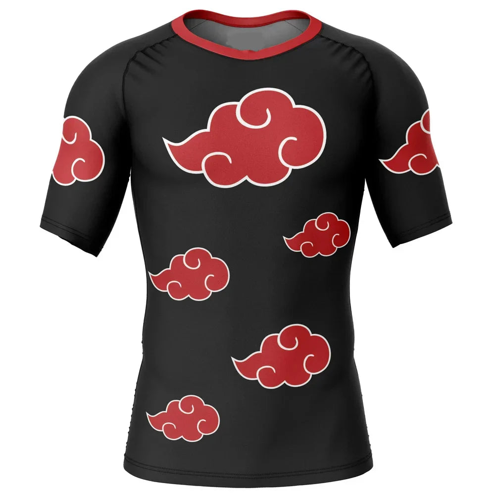 Kids Naruto 'Akatsuki Cloud' Short Sleeve Compression Rashguard