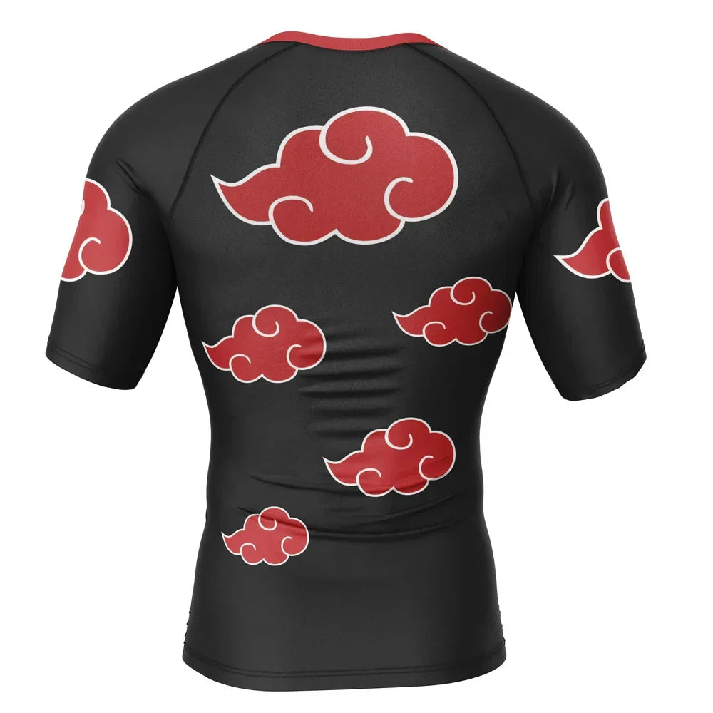 Naruto 'Akatsuki Cloud' BJJ Rash Guard Short Sleeve Compression Rashguard