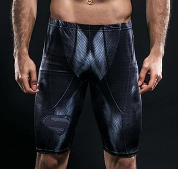 Superman "Black" Compression Grappling Spats Shorts