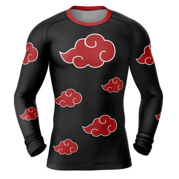 BJJ Rash Guard Kids Naruto 'Akatsuki Cloud' Long Sleeve Compression Rashguard