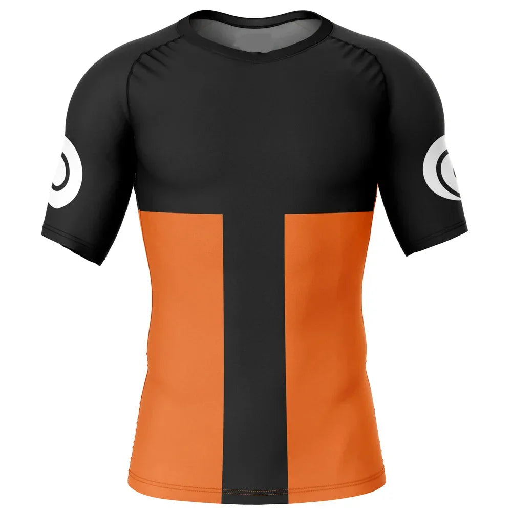 Naruto 'Uzumaki' BJJ Rash Guard Short Sleeve Compression Rashguard