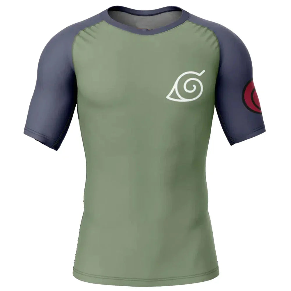 Naruto BJJ Rash Guard 'Konohagakure' Short Sleeve Compression Rashguard