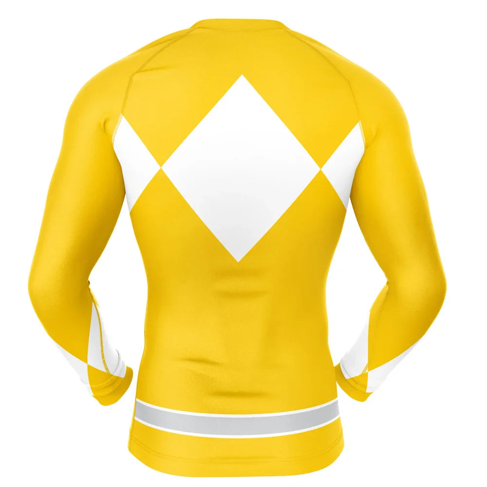 Kids Power Rangers 'Yellow Ranger' Long Sleeve Compression Rashguard