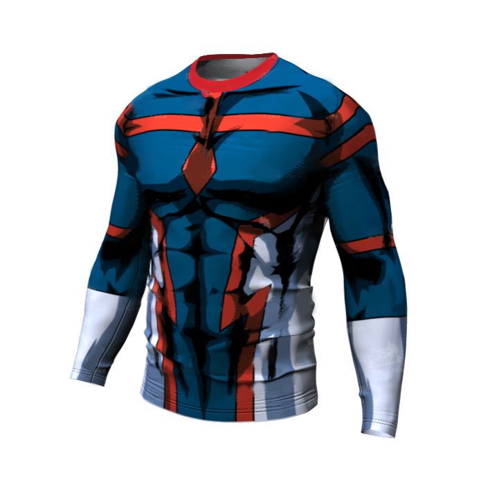 My Hero Academia Compression Premium Long Sleeve Rashguard Young Might