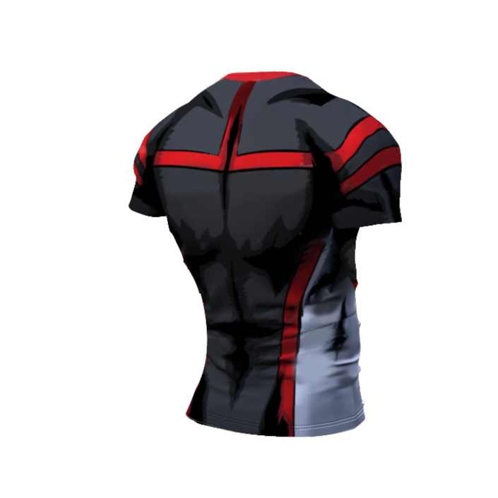 Young Might My Hero Academia Compression Grey Premium Short Sleeve Rashguard