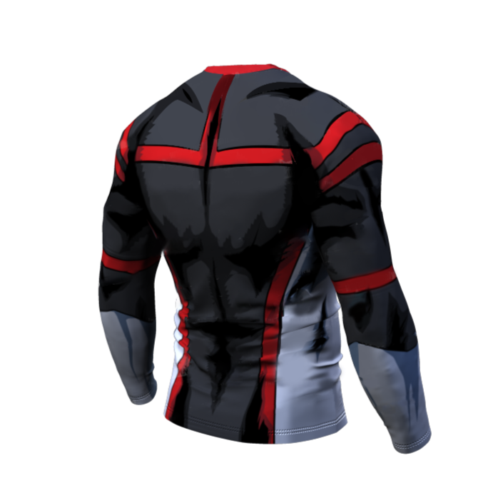 My Hero Academia Compression Grey Premium Long Sleeve Rashguard Young Might