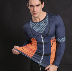 BJJ Rash Guard Teen Naruto 'Battle Damaged Armor' Long Sleeve Compression Rash Guard