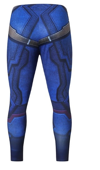 Men's Captain America Steve Rogers 'Blue' Compression Leggings Spats