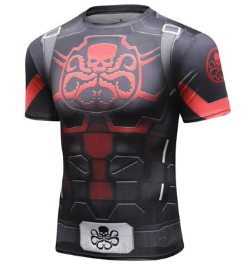 Captain America Steve Rogers 'Agent of Hydra' Elite Short Sleeve Compression Rash Guard