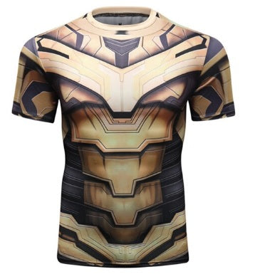 Thanos 'End Game Armor' Elite Compression Short Sleeve Rash Guard