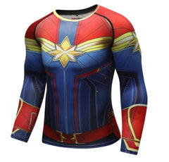 Men's Captain Marvel Carol Danvers Premium Compression Set