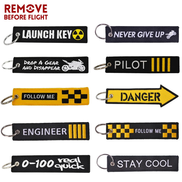 Aviation 'Runway 18L 36R' Embroidered Keyring Keychain