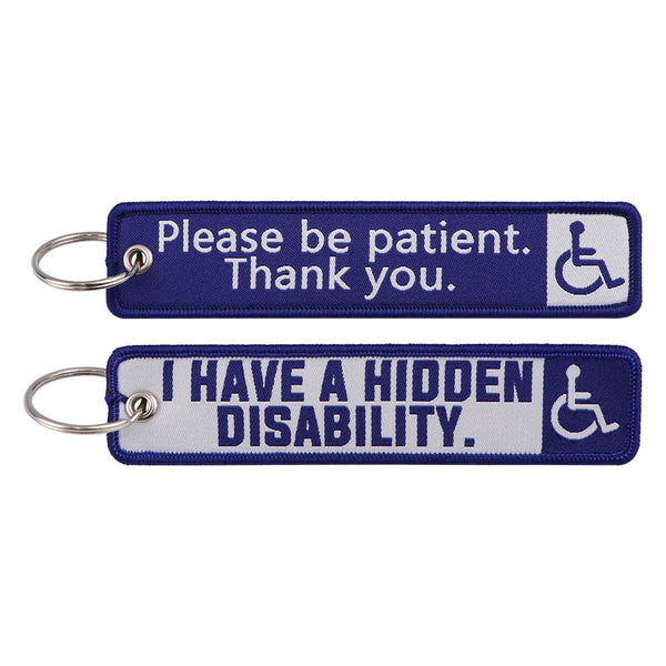 Please Be Patient I Have A Hidden Disability Embroidered Keyring Keychain