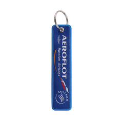 Airline  Tag 'Aeroflot Russian Airlines' Embroidered Keyring Keychain
