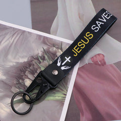 Jesus Saves Wrist Lanyard Keyring Clip Keychain