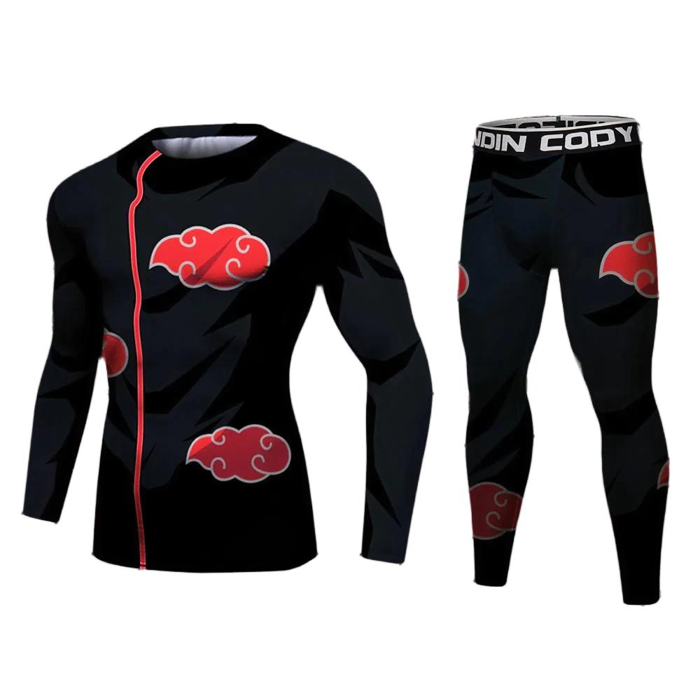 Naruto Akatsuki Elite BJJ Rash Guard Long Sleeve Compression Rash Guard Set