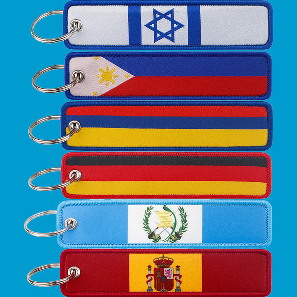 National Flag 'Puerto Rico' Embroidered Keyring Keychain
