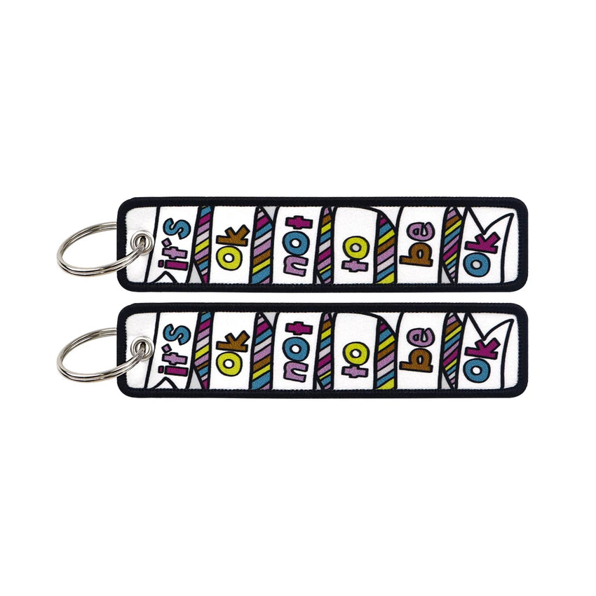 It's Ok Not To Be Ok Embroidered Keyring Keychain