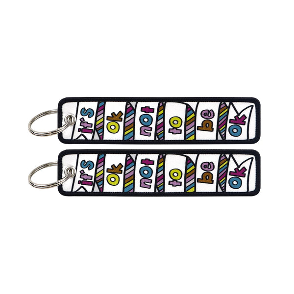 It's Ok Not To Be Ok Embroidered Keyring Keychain