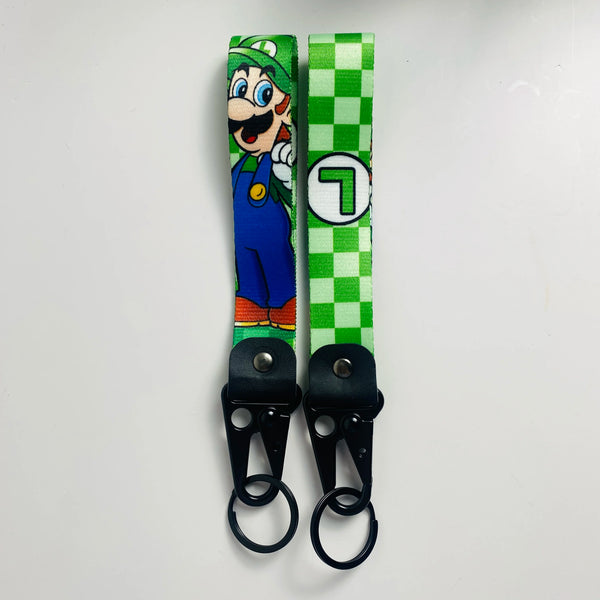 Super Mario Bros 'Luigi | L' Wrist Lanyard Keyring Clip Keychain