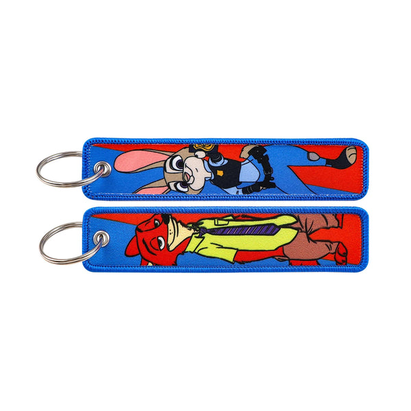 Zootopia ‘Nick and Judy' Embroidered Keyring Keychain