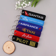 Aviation 'Pilot' Embroidered Keyring Keychain