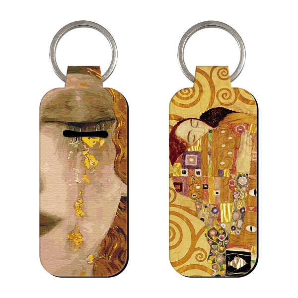 Art Painting Water Serpents by Gustav Klimt Lipstick Holder Keychain