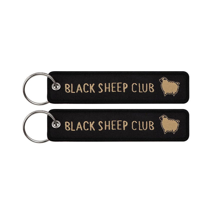 Black Sheep Club Embroidered Keyring Keychain