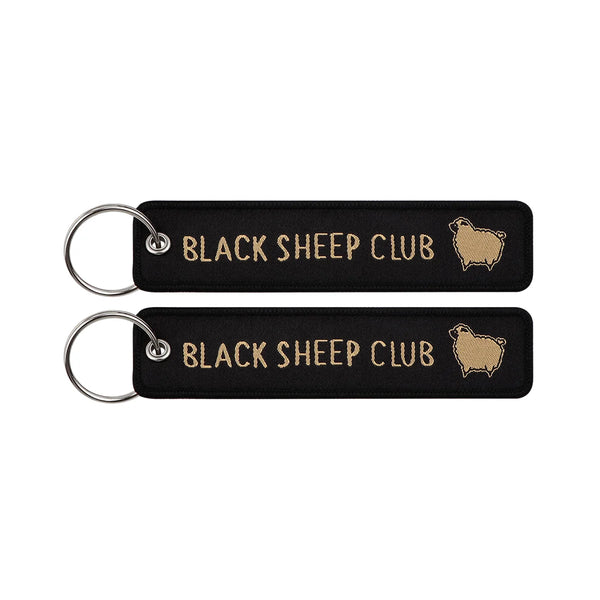 Black Sheep Club Embroidered Keyring Keychain