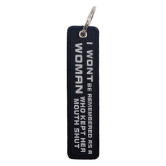 I Wont Be Remembered As A Woman Embroidered Keyring Keychain