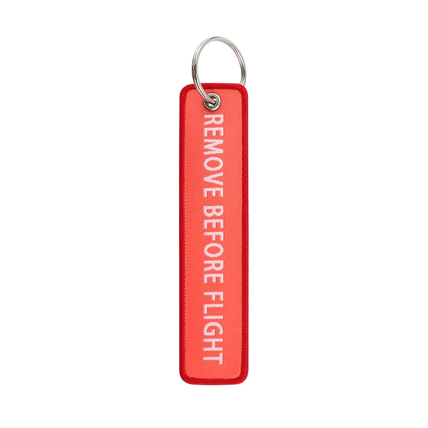 Aircraft Tag 'Remove Before Flight' Embroidered Keyring Keychain